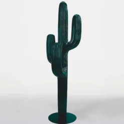 Casa Padrino XXL Deko Kaktus Grün Metallic H. 195 cm - Garten Dekoration