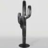 Casa Padrino XXL Deko Kaktus Silber mit Patina / Schwarz H. 195 cm - Garten Dekoration