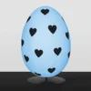 Casa Padrino XXL Deko Osterei mit Ständer Hellblau / Schwarz H. 75 cm - Oster Dekoaration