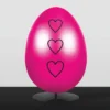 Casa Padrino XXL Deko Osterei mit Ständer Pink / Schwarz H. 75 cm - Oster Dekoaration