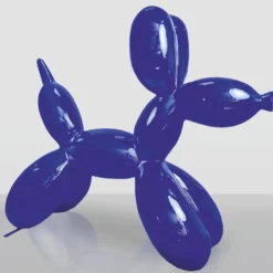 Casa Padrino XXL Deko Skulptur Ballon Hund Blau 210 cm - Riesige Garten Figur