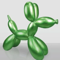 Casa Padrino XXL Deko Skulptur Ballon Hund Grün Metallic 210 cm - Riesige Garten Figur