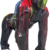 Casa Padrino XXL Deko Skulptur Gorilla Affe Schwarz / Bunt 118 x 78 x H. 128 cm
