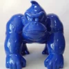 Casa Padrino XXL Deko Skulptur Gorilla Affe Blau H. 104 cm - XXL Deko Figur