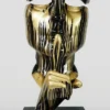 Casa Padrino XXL Deko Skulptur Schwarz / Gold H. 190 cm