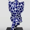 Casa Padrino XXL Deko Skulptur Blau / Weiß / Schwarz H. 190 cm