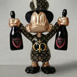 Casa Padrino XXL Deko Skulptur Ente Schwarz / Gold H. 170 cm - Deko Figur