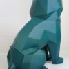Casa Padrino XXL Deko Skulptur Löwe Grün H. 135 cm - Abstrakte Garten Deko Figur
