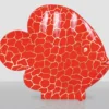 Casa Padrino XXL Deko Skulptur Fisch Rot / Gold H. 110 cm - Deko Figur