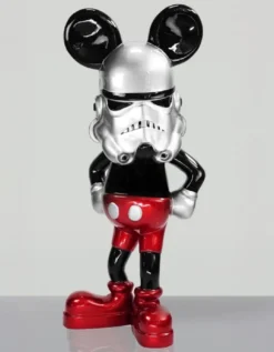 Casa Padrino XXL Deko Skulptur Schwarz / Rot / Silber H. 120 cm - Wohnzimmer & Garten Deko