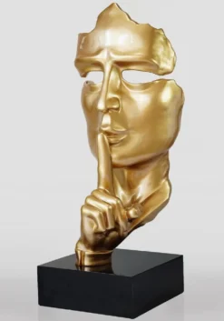 Casa Padrino XXL Deko Skulptur Gold / Schwarz H. 190 cm