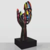 Casa Padrino XXL Deko Skulptur Schwarz / Bunt H. 190 cm - Große Deko Figur