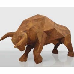 Casa Padrino XXL Deko Skulptur Stier Rost 220 cm - Lebensgroße Abstrakte Garten Figur