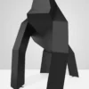 Casa Padrino XXL Deko Skulptur Gorilla Schwarz 175 x H. 170 cm