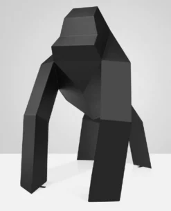 Casa Padrino XXL Deko Skulptur Gorilla Schwarz 175 x H. 170 cm