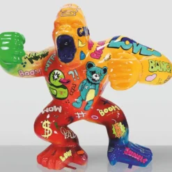 Casa Padrino XXL Deko Skulptur Gorilla Affe Bunt H. 180 cm - Garten Figur