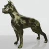 Casa Padrino XXL Deko Skulptur Boxer Hund Antik Gold 190 cm - Riesige Garten Figur