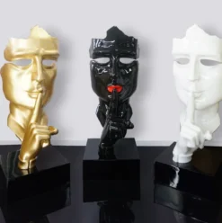 Casa Padrino XXL Deko Skulptur Schwarz / Rot H. 190 cm