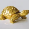 Casa Padrino XXL Deko Skulptur Schildkröte Gold 196 cm - Riesige Deko Figur