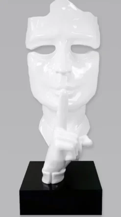 Casa Padrino XXL Deko Skulptur Weiß / Schwarz H. 190 cm