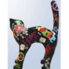 Casa Padrino XXL Deko Skulptur Katze Schwarz / Bunt 114 x H. 148 cm - Dekofigur