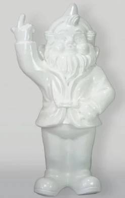 Casa Padrino XXL Deko Skulptur Gartenzwerg Weiß H. 170 cm - Große Garten Figur