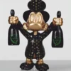 Casa Padrino XXL Deko Skulptur Ente Schwarz / Gold H. 120 cm - Große Deko Figur