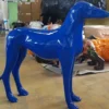 Casa Padrino XXL Deko Skulptur Windhund Blau 110 cm - Wohnzimmer & Garten Deko