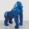 Casa Padrino XXL Deko Skulptur Gorilla Affe Antik Blau H. 128 cm - Deko Figur