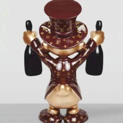 Casa Padrino XXL Deko Skulptur Ente Braun / Gold / Schwarz H. 170 cm - Große Deko Figur