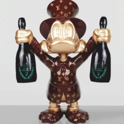 Casa Padrino XXL Deko Skulptur Ente Braun / Gold / Schwarz H. 170 cm - Große Deko Figur
