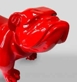 Casa Padrino XXL Deko Skulptur Hund Bulldogge Rot 226 cm - Riesige Garten Figur