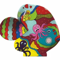 Casa Padrino XXL Deko Skulptur Fisch Bunt 126 x H. 108 cm - Deko Figur