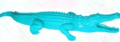 Casa Padrino XXL Deko Skulptur Krokodil Hellblau 320 cm