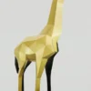Casa Padrino XXL Deko Skulptur Giraffe Schwarz / Gold H. 200 cm - Abstrakte Garten Deko Figur