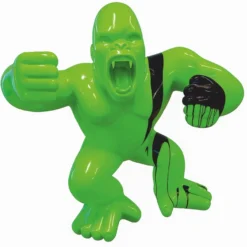 Casa Padrino XXL Deko Skulptur Gorilla Affe Grün / Schwarz H. 180 cm - Garten Figur