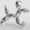 Casa Padrino XXL Deko Skulptur Ballon Hund Silber Chrom 210 cm - Riesige Garten Figur