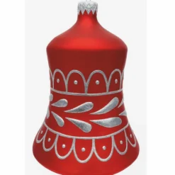Casa Padrino XXL Deko Weihnachtsbaumkugel Rot / Silber H. 99 cm - Weihnachts Dekoration