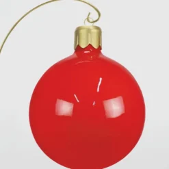 Casa Padrino XXL Deko Weihnachtsbaumkugel Rot / Gold H. 90 cm - Weihnachts Deko