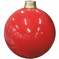 Casa Padrino XXL Deko Weihnachtsbaumkugel Rot / Gold Ø 100 cm - Weihnachts Deko