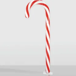 Casa Padrino XXL Deko Zuckerstange Weiß / Rot H. 235 cm - Weihnachts Dekoration