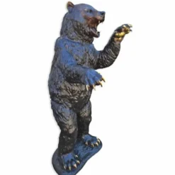 Casa Padrino XXL Garten Deko Bronze Skulptur Bär Braun / Gold H. 185 cm - Lebensgroße Bronze Figur
