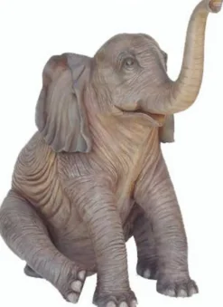 Casa Padrino XXL Garten Deko Skulptur Elefant Grau H. 150 cm - XXL Garten Figuren