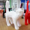 Casa Padrino XXL Garten Deko Skulptur Katze Weiß 150 x H. 188 cm