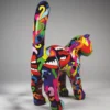 Casa Padrino XXL Garten Skulptur Katze Bunt 150 x H. 188 cm - Große Garten Figur - Garten & Terrassen Deko