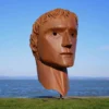 Casa Padrino XXL Stahl Garten Deko Skulptur Kopf Rost H. 213 cm