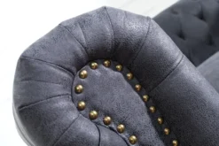 Chesterfield 2er Sofa Antikgrau aus dem Hause Casa Padrino - Wohnzimmer Möbel - Couch