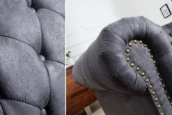 Chesterfield 2er Sofa Antikgrau aus dem Hause Casa Padrino - Wohnzimmer Möbel - Couch
