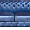 Chesterfield Luxus Echt Leder Sofa 220 cm Vintage Leder von Casa Padrino Galata Blue