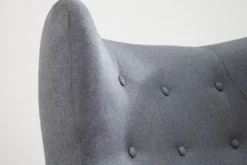 Chesterfield Ohrensessel Grau / Silber / Schwarz von Casa Padrino